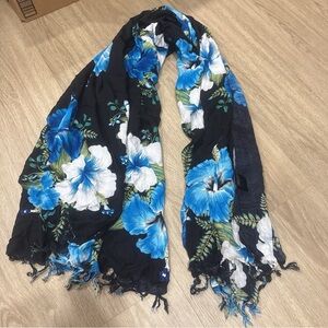 $12 for 3 Floral Blue and Black Scarf